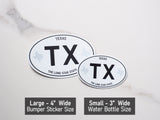 Texas White Oval Bumper Sticker