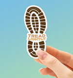 Tread Lightly Hiking Boot Print Sticker