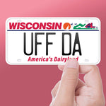 Uff Da Wisconsin License Plate Sticker