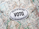 Valley of the Gods Utah White Oval Sticker