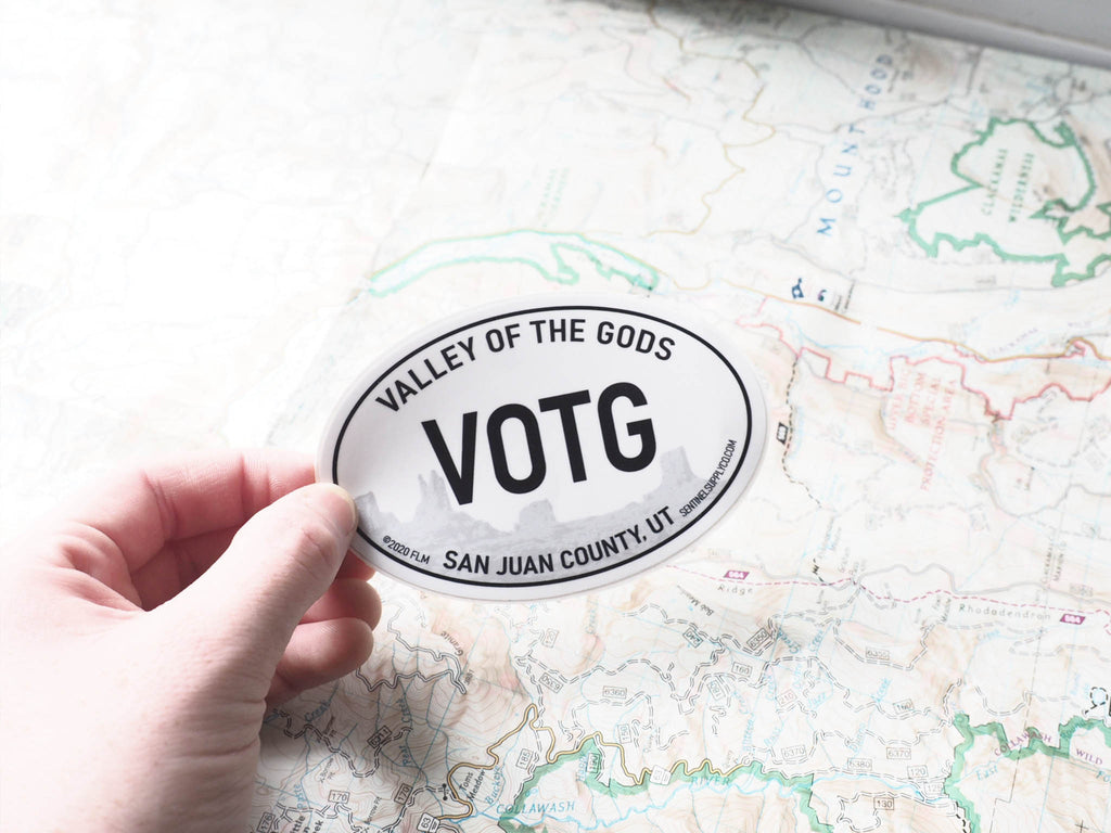 Valley Signs Sticker Valley of the Gods Utah White Oval Sticker - 3