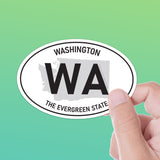 White Oval Washington Bumper Sticker