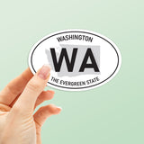 White Oval Washington Bumper Sticker