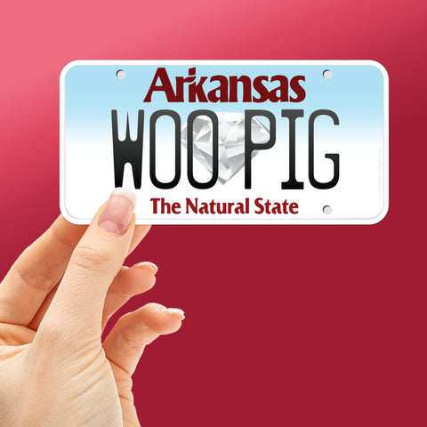 Woo Pig Arkansas License Plate Sticker