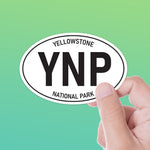 White Oval Yellowstone National Park Bumper Sticker