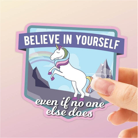 Believe Unicorn Sticker