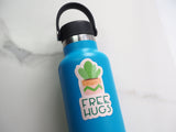 Free Hugs Cute Cactus Sticker on Hydroflask
