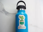 Not a Hugger Cute Cactus Sticker on Hydroflask