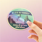 Holographic Unicorn Believe Foil Sticker