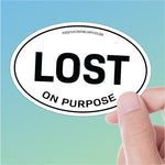 Lost on Purpose Adventure Sticker, White Oval