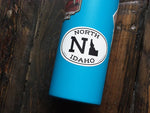 Small 3" White Oval North Idaho Sticker for Hydroflask