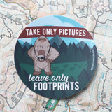 Take Only Pictures Hiking Bigfoot Sticker